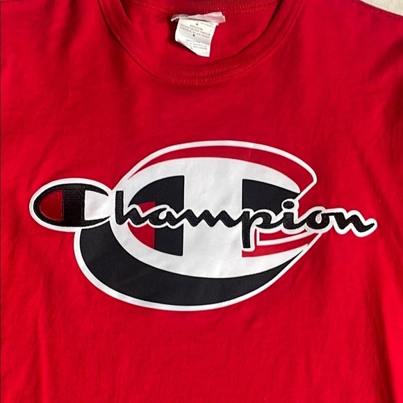 Vintage Champion Red T-Shirt with Original C logo - Picture 3 of 10